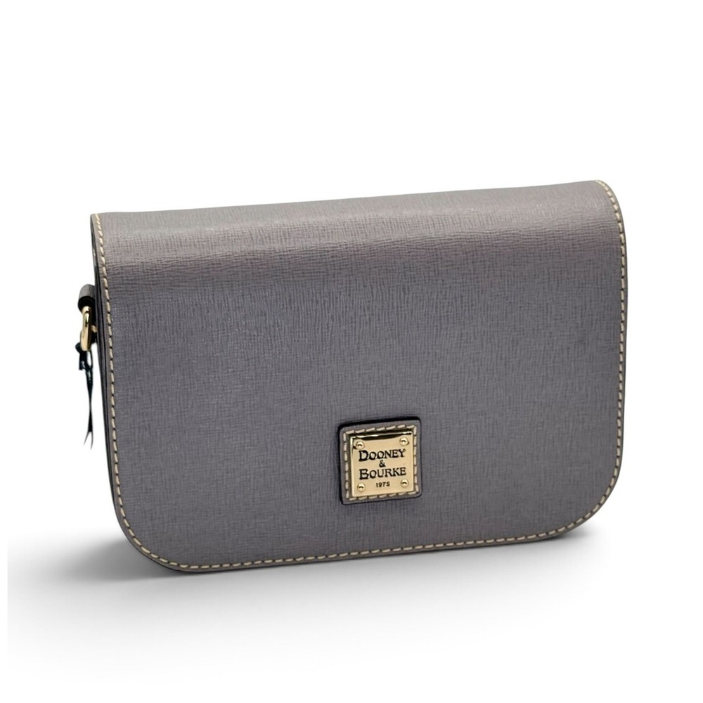 Dooney & Bourke Smoke Grey Color Saffiano Kitty Crossbody Bag Purse NWT